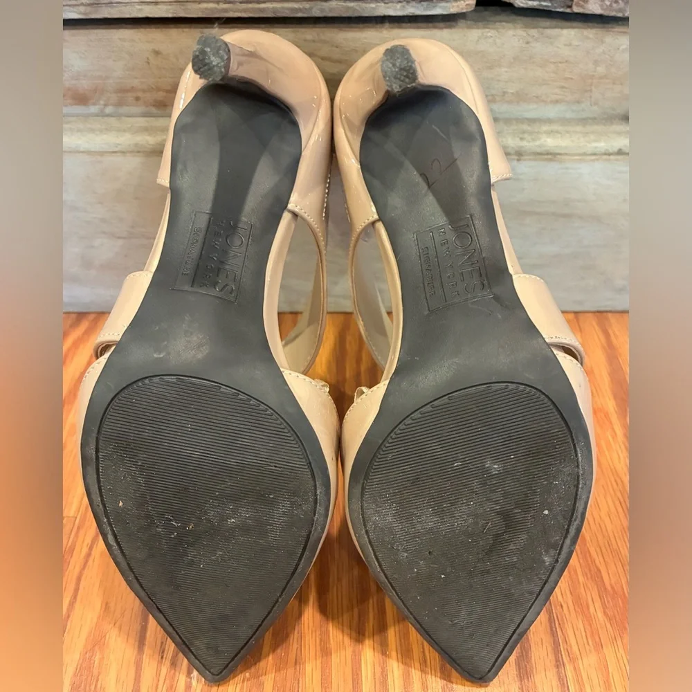 Jones New York Signature Colette Beige Patent Leather Stiletto Heels Women Sz 7M